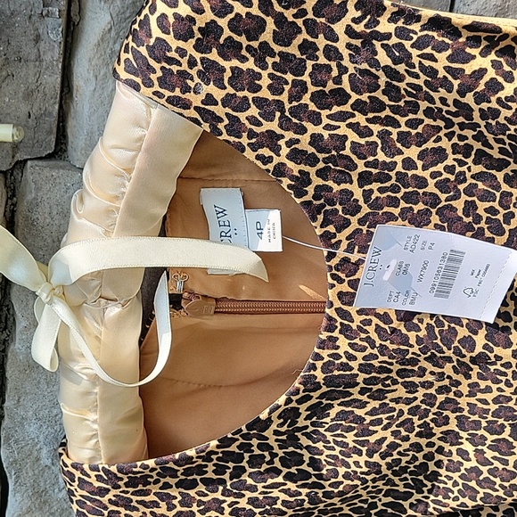 NWT J. Crew Animal Print Sheath Dress - 4 Petite - Picture 2 of 8